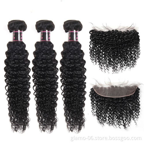 Annione human hair bundle with closure frontal virgin straight human hair bundles with lace frontal closure